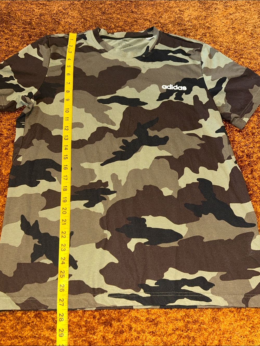 adidas Short Sleeve Camo Tee in Green/Brown/Black - Picture 2 of 6